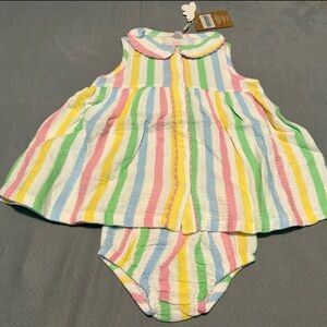 Colorful Striped Kids Dress Set